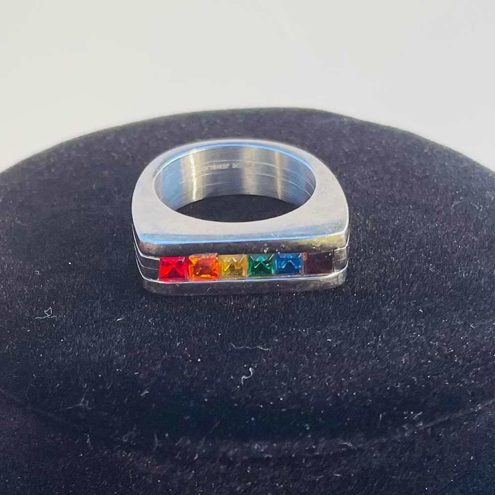 Rainbow Stainless Steel LGBTQI  🌈 Ring - Size 7